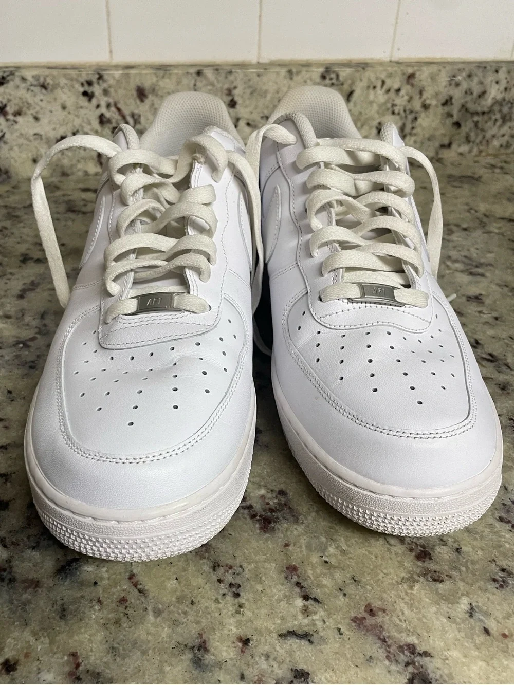 Classic Nike Air Force 1 '07 Triple White low-top sneaker men size 13 flats shoe